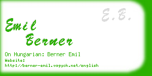 emil berner business card